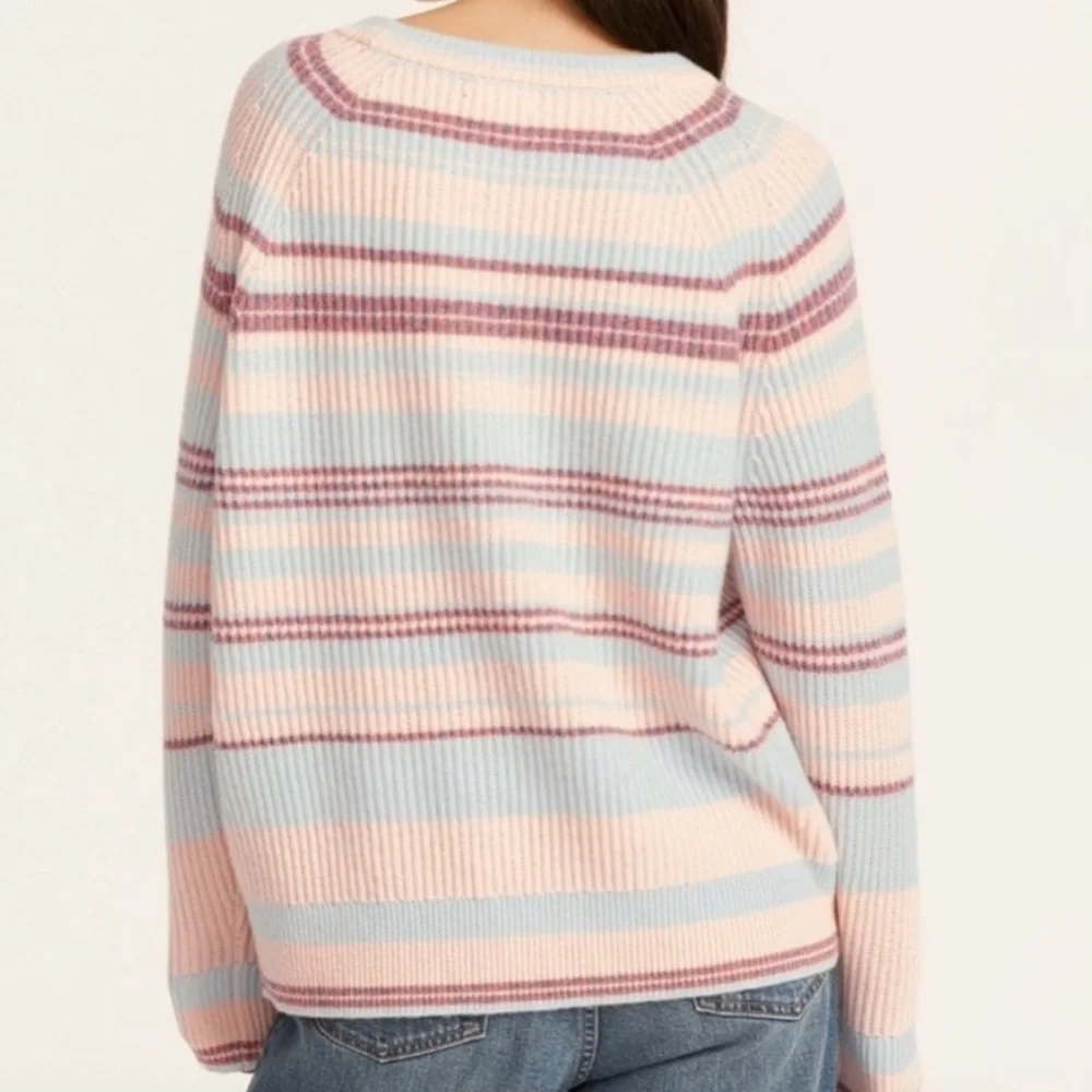 J. Crew | Cashmere Ribbed Crewneck Sweatshirt Sweater In Stripe